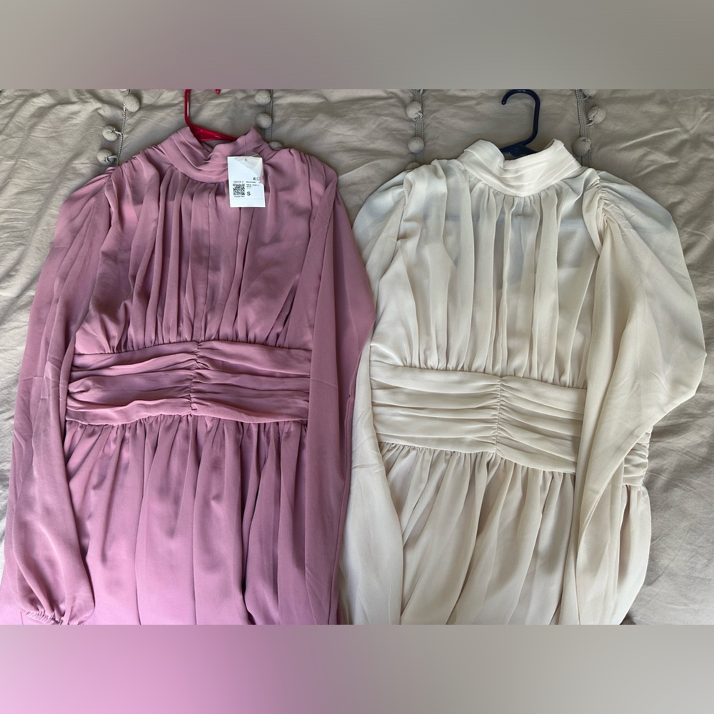 NWT: chiffon dresses bundle (ivory and mauve)